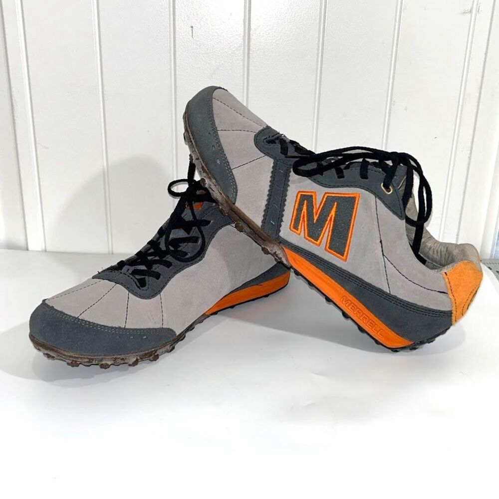 Merrell Men’s Performance Sports Sneakers J15691 Sz 11 Shoes Grey Orange Hiking